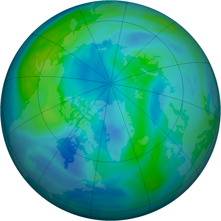 Arctic ozone map for 11 October 2005